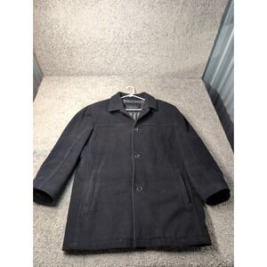 Marc New York Andrew Marc Black Wool Blend Car Coat Men's XL